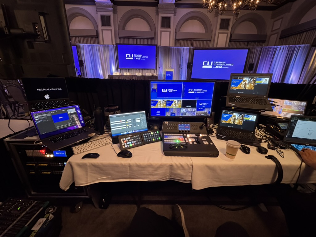 Video and streaming control position at the Canadian Utilities AGM in Edmonton